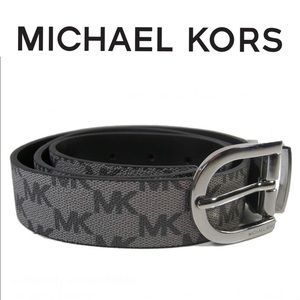 Michael Kors MK Logo Belt Reversible Black/Gray